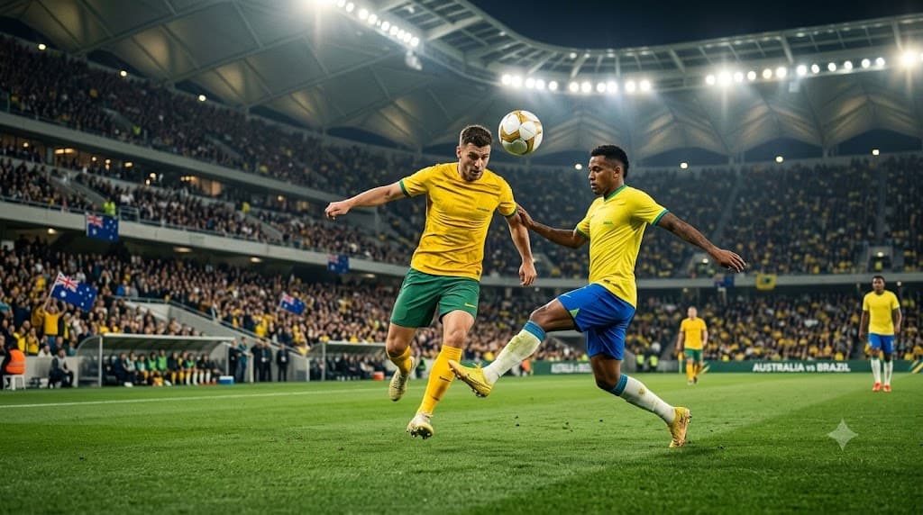 Australia vs Brazil international football match in September 2026