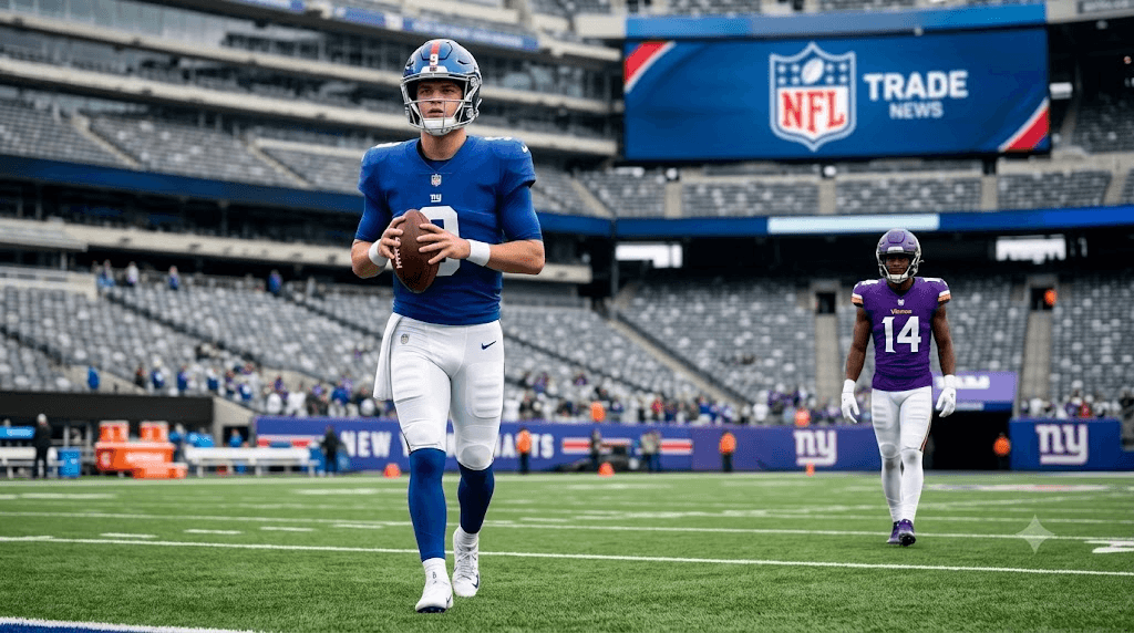 Featured image for article: J.J. McCarthy Trade: Giants Acquire Vikings QB After Jaxson Dart Injury