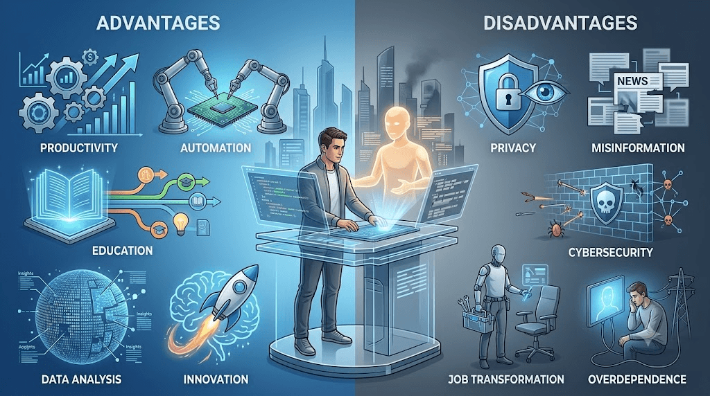 Featured image for article: AI: Advantages and Disadvantages of Artificial Intelligence